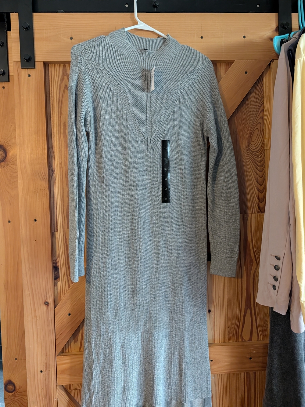 Banana Republic Gray Ribbed Long Sweater Dress